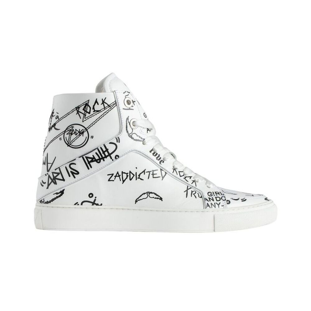 Zadig & Voltaire High Flash Smooth Leather Sneaker, White